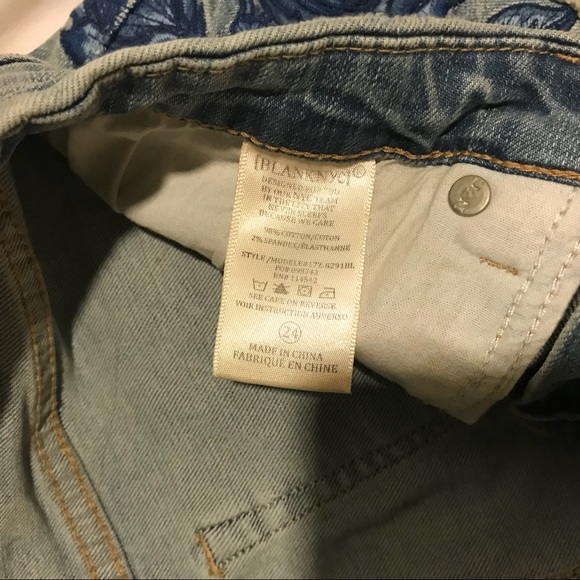 Blank NYC floral embroidered fray faded shorts 24 - Picture 4 of 6